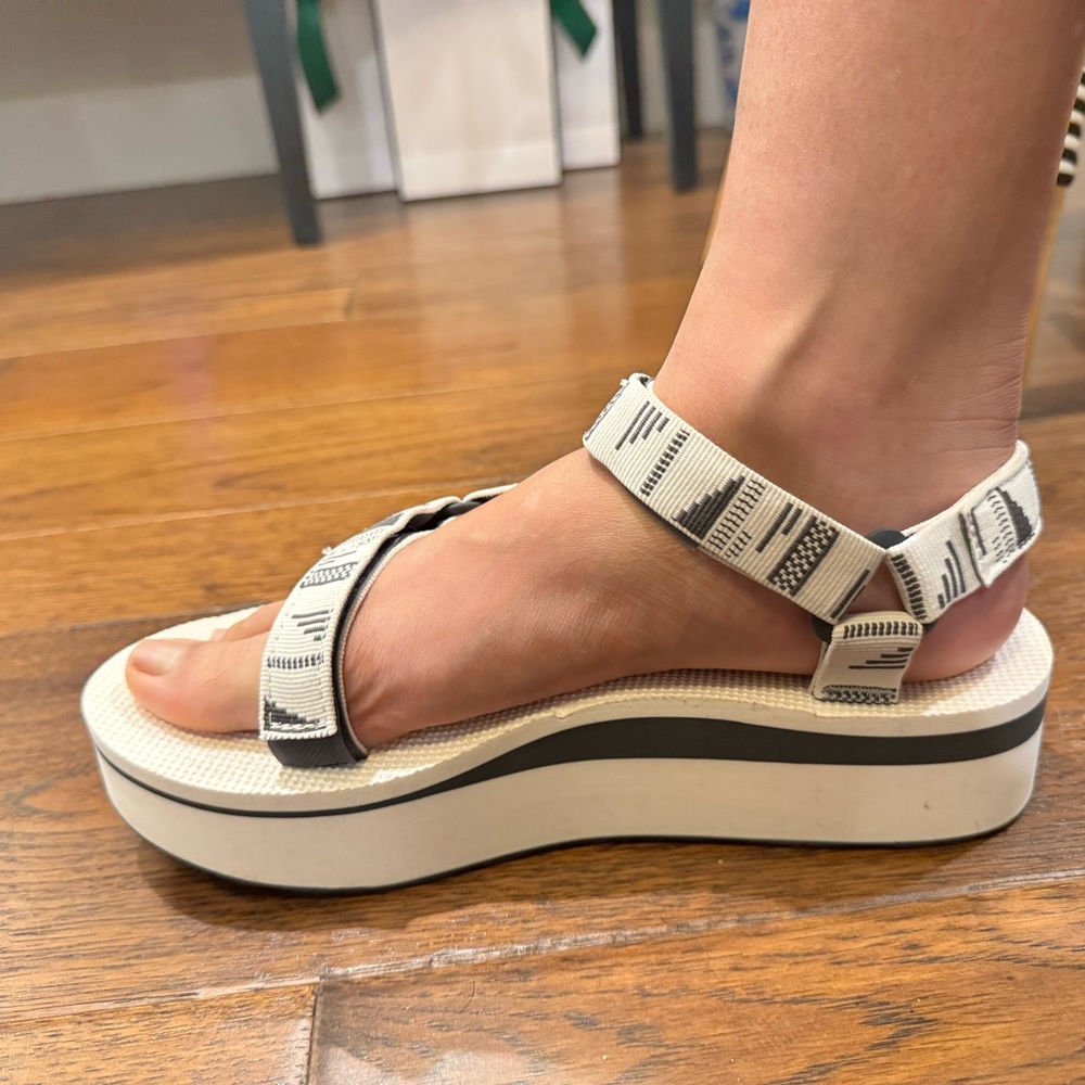 Teva Black and White Platform Sandals